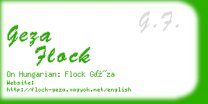 geza flock business card